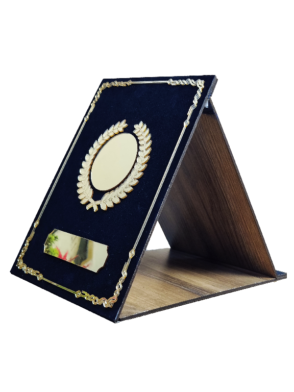 Porte-Certificat Élégant – Tissu Dain & Finitions Dorées